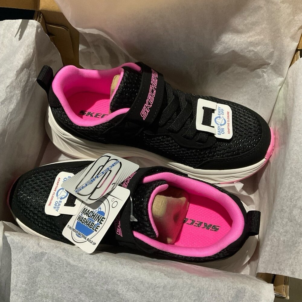 Skechers Girl’s Black/pink Running Shoes  Edgeride - Smooth Journey Size 12.5 - Picture 4 of 8